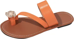 2025 Women's Split Toe Flat Sandals Slip On Backless Comfy Two Band Flip Flops Pearls Rhinestones Sparkly Slides Ladies Summer Comfortable Cushion Footbed Thong Casual Beach Shoes