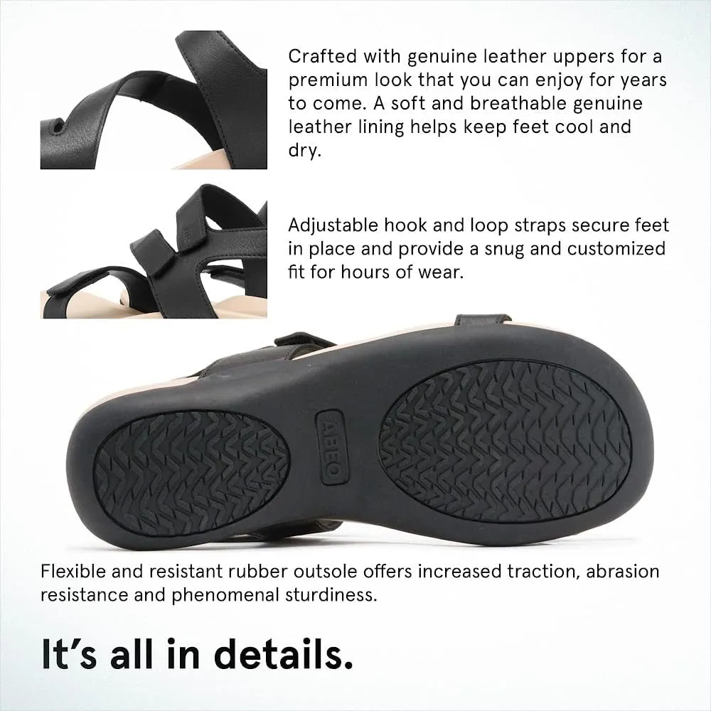 ABEO Women's Oasis Sandals | Orthopedic Arch Support | Plantar Fasciitis Relief | Comfortable Wedge Sandals - Blue