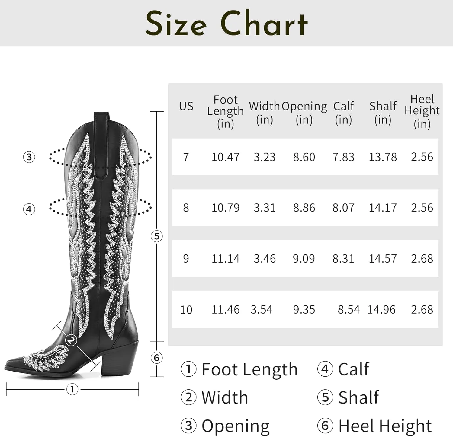 ADAMUMU Womens Wide Calf Cowboy Boots Classic Western-Style Cowboys Boots for Women Pointed Toe Womens Cowgirl Boots with Chunky Heel Non-Slip Sole for Adding Timeless Elegance to Your Wardrobe