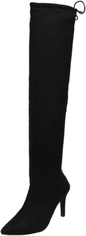 Aflngle Women's Over The Knee Thigh High Boots Fashion Pointed Toe Stretch Suede Stiletto High Heel Long Boots