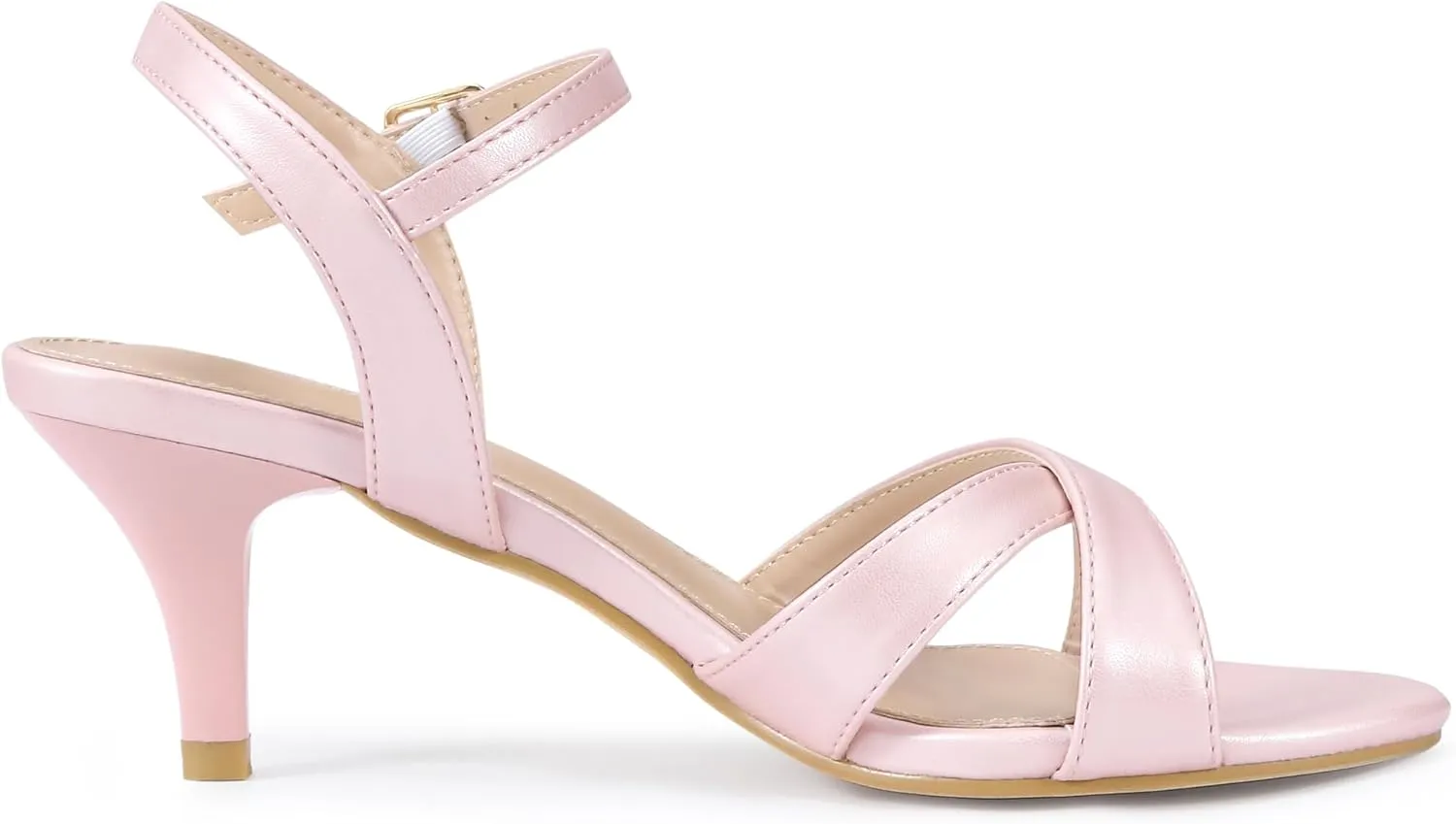 Allegra K Women's Cross Straps Kitten Heel Sandals