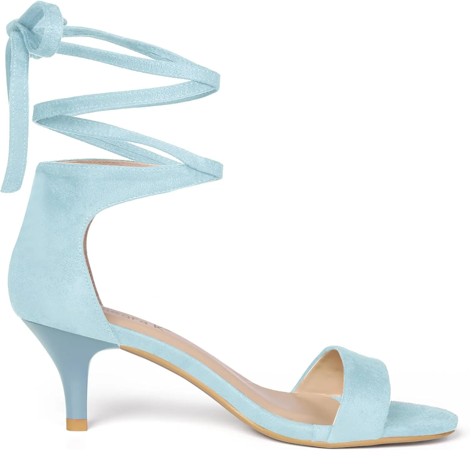 Allegra K Women's Kitten Heel Lace Up Sandals