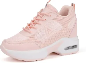 AONEGOLD Women's Wedge Sneakers Inner Heightening Walking Shoes Fashion Breathable Lightweight Air Cushion Casual Sneakers