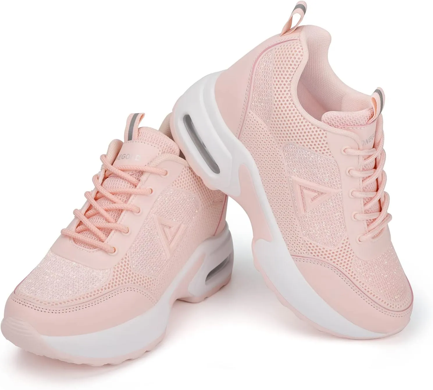 AONEGOLD Women's Wedge Sneakers Inner Heightening Walking Shoes Fashion Breathable Lightweight Air Cushion Casual Sneakers
