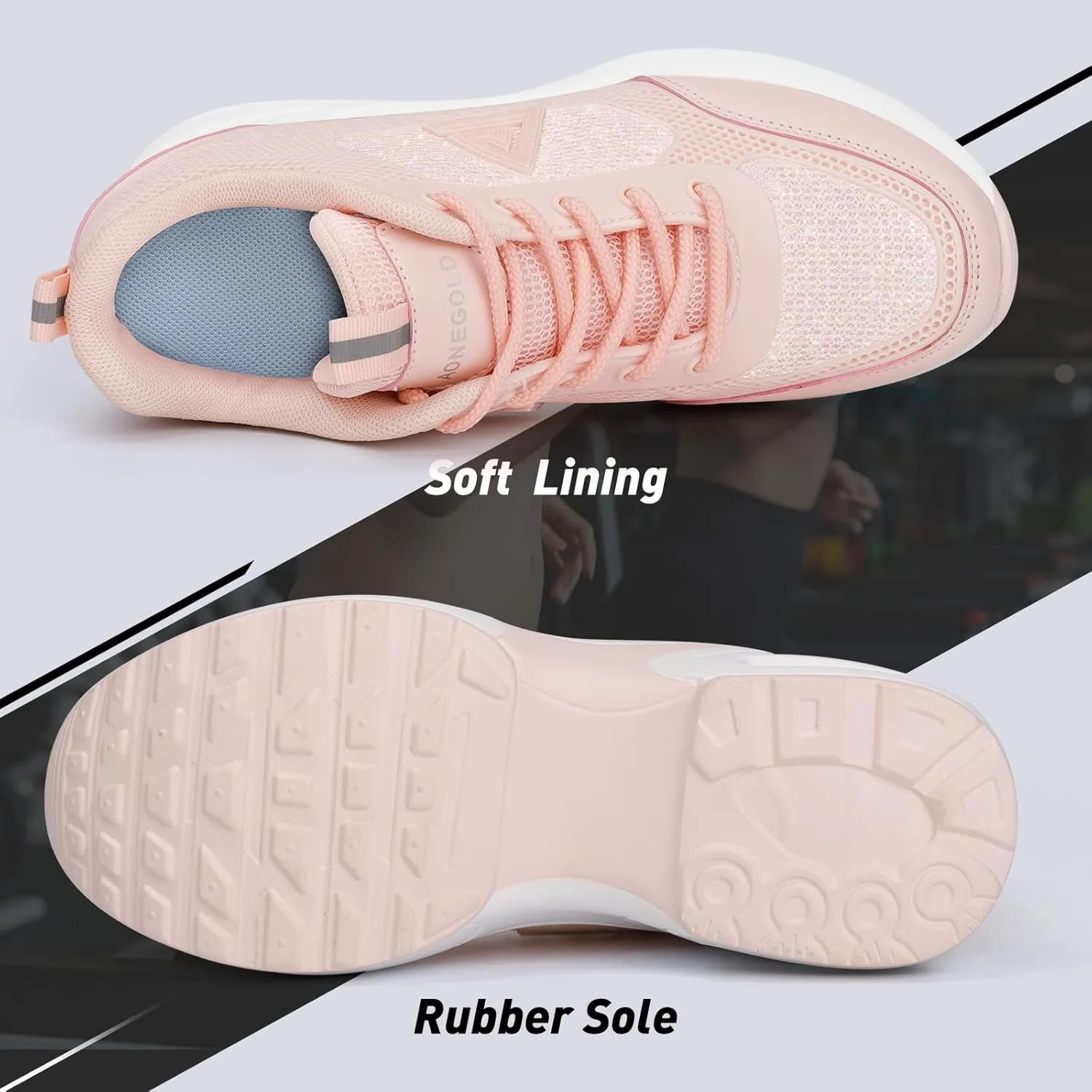 AONEGOLD Women's Wedge Sneakers Inner Heightening Walking Shoes Fashion Breathable Lightweight Air Cushion Casual Sneakers