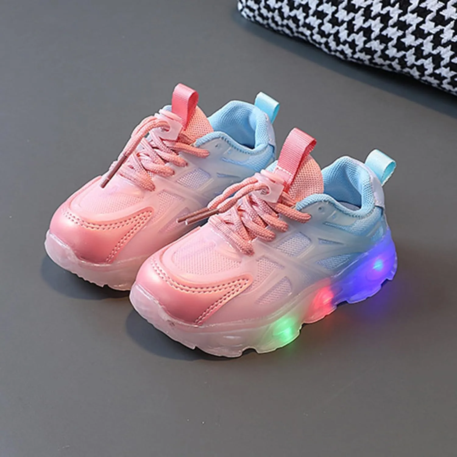 Baby Toddler Light Up Sport Sneaker Kids Boys Flashing Tennis Sneakers Lightweight Breathable Running Athletic Shoe
