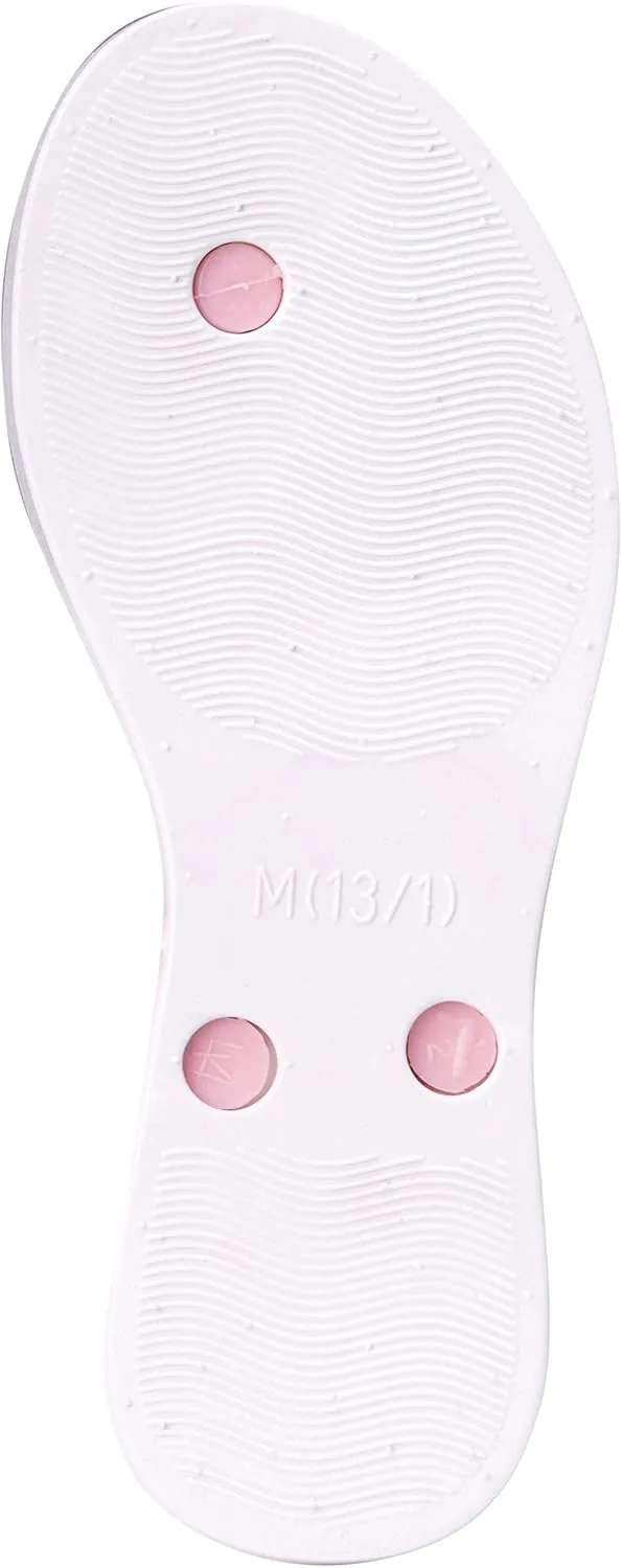 bebe Girls' Sandals - Open Toe Slip On Summer Holiday Rhinestone Thong Flip Flops with Soft Strap and Cushioned Sole