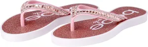 bebe Girls' Sandals - Open Toe Slip On Summer Holiday Rhinestone Thong Flip Flops with Soft Strap and Cushioned Sole