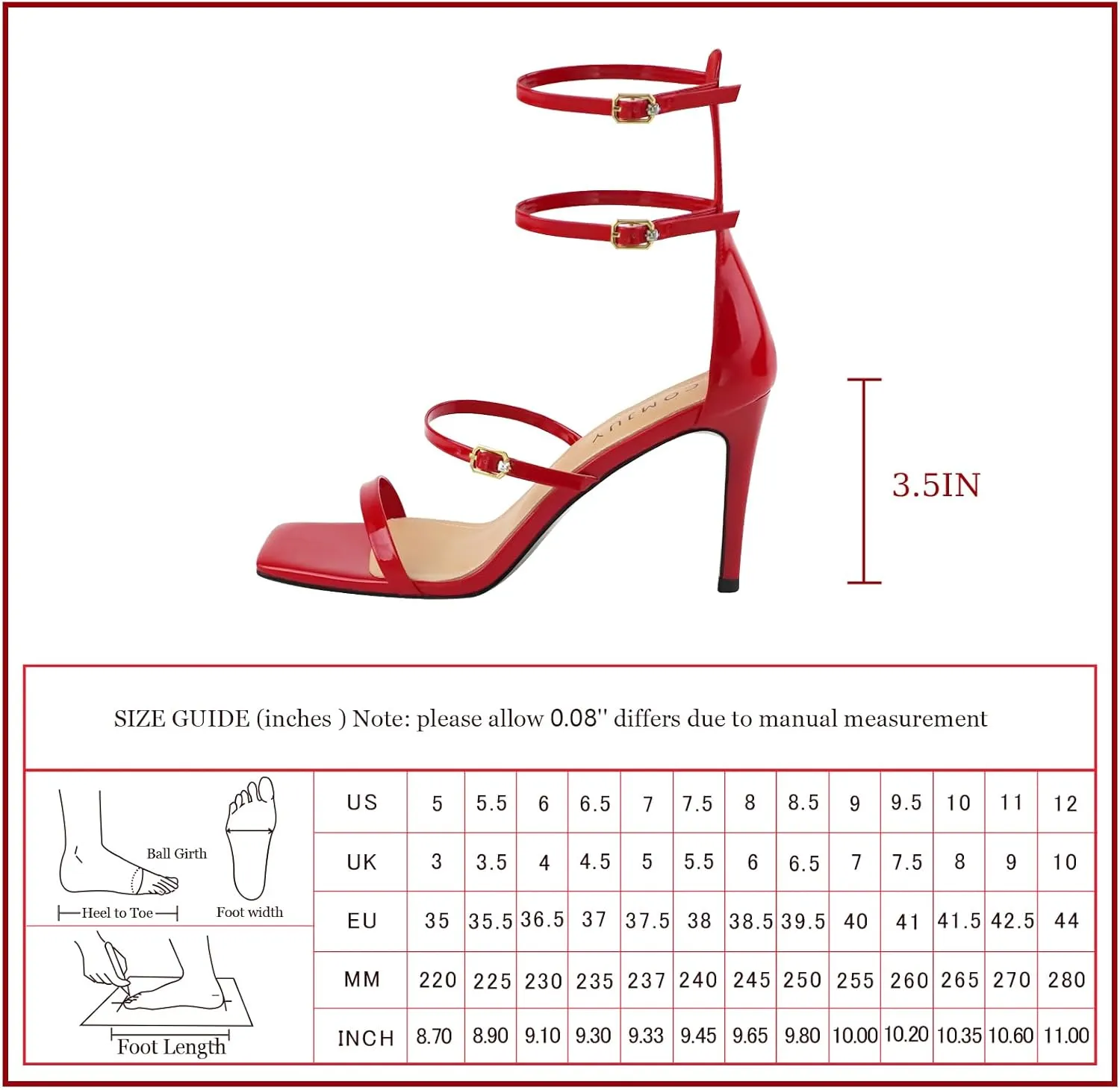 Black High Strappy Heels for Women with Three Adjustable Straps, Women's High Heel Sandals Open Toe, Sexy Dressy Shoes for Prom Wedding and Office