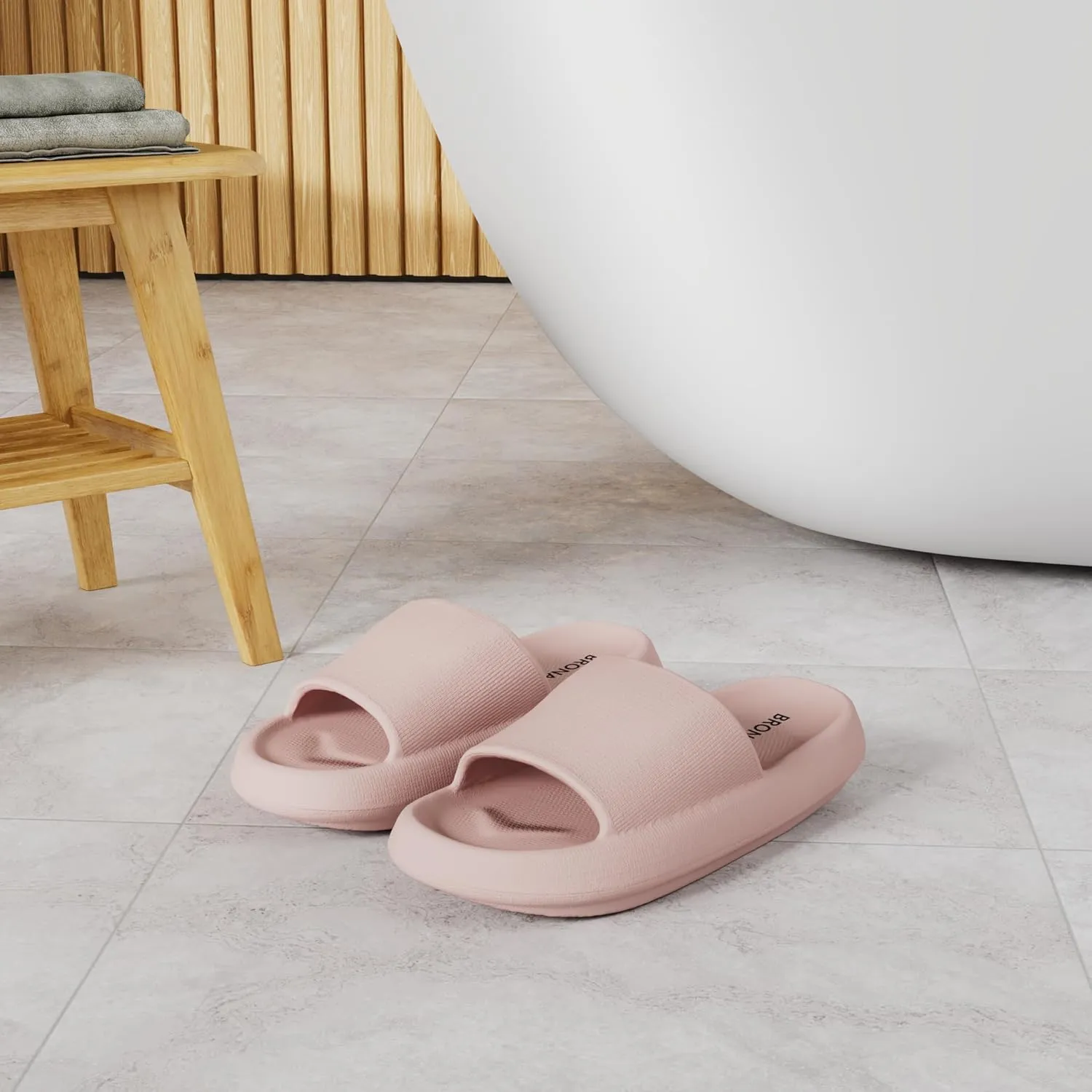 BRONAX Pillow Slippers for Women and Men | House Slides Shower Sandals | Cushioned Thick Sole