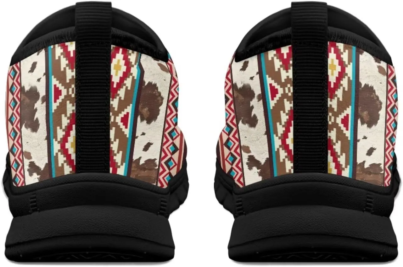 Cartoon Cattle Print Slip on Shoes for Women Loafers Hands Free Shoes Running Sneakers