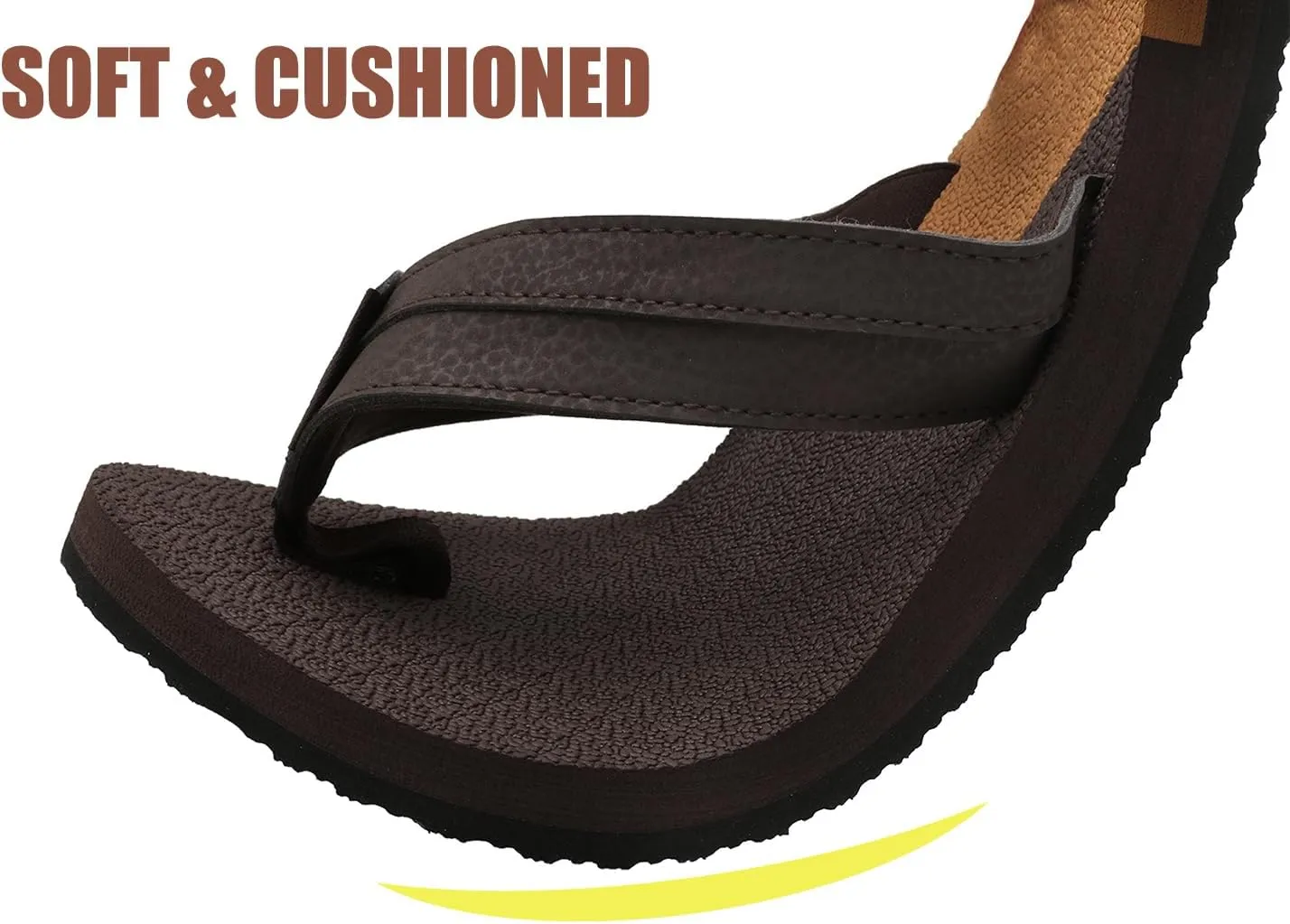 ChayChax Mens Flip Flops Arch Support Comfort Beach Thong Sandals with Ultra Cushion Footbed