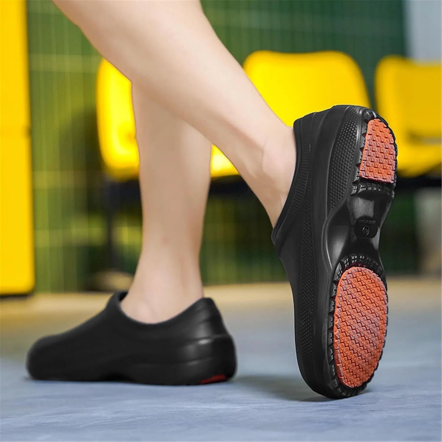 Chef Shoes for Men, Mens Professional Non Slip Oil Resistant Waterproof Kitchen Chef Work Shoes, Fashion Hospital Nurse Garden Clog Trainers, for Hospital Garden Bathroom Restaurant Work