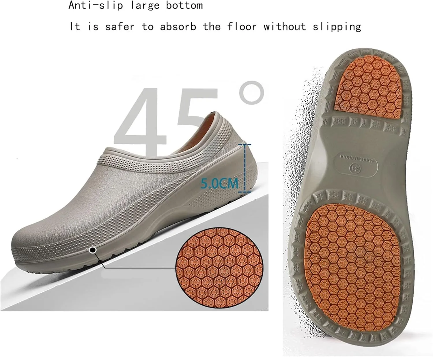 Chef Shoes for Men, Mens Professional Non Slip Oil Resistant Waterproof Kitchen Chef Work Shoes, Fashion Hospital Nurse Garden Clog Trainers, for Hospital Garden Bathroom Restaurant Work