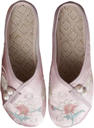 Chinese Slippers for Women Embroidered Mules Slip on - Comfortable Walking Retro Trendy Soft Cute Casual Beach Travel Lightweight Running Standing All Day Business Office Driving Birthday Gifts