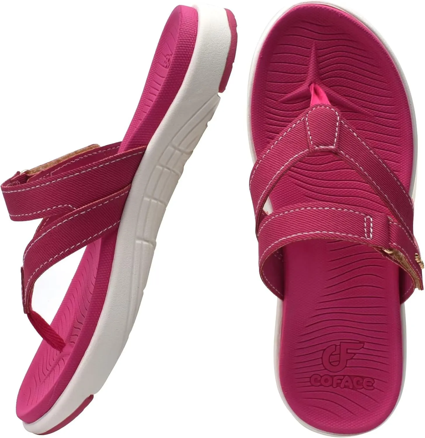 COFACE Womens Fashion Orthotic Flip Flops Ladies Slip On Lightweight Athletic Yoga Mat Cushion Thong Sandals With Comfortable Plantar Fasciitis Arch Support