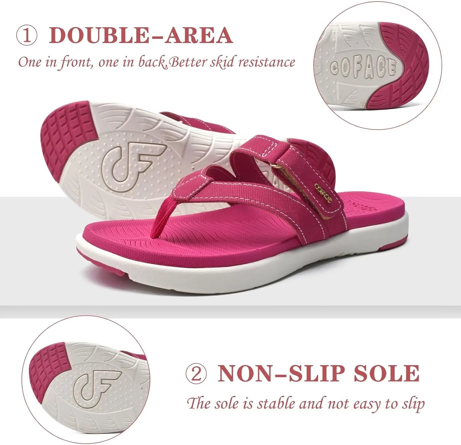 COFACE Womens Fashion Orthotic Flip Flops Ladies Slip On Lightweight Athletic Yoga Mat Cushion Thong Sandals With Comfortable Plantar Fasciitis Arch Support