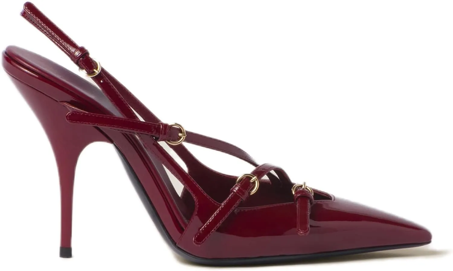 CORNMOOD Slingback Kitten Heels for Women Stiletto Heels Pointed Toe with Buckle Strap Heeled Sandals Pump Shoes Sexy