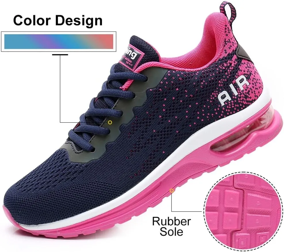 Dannto Women's Lightweight Walking Sneakers Air Cushion Tennis Athletic Running Fashion Sport Shoes for Girls