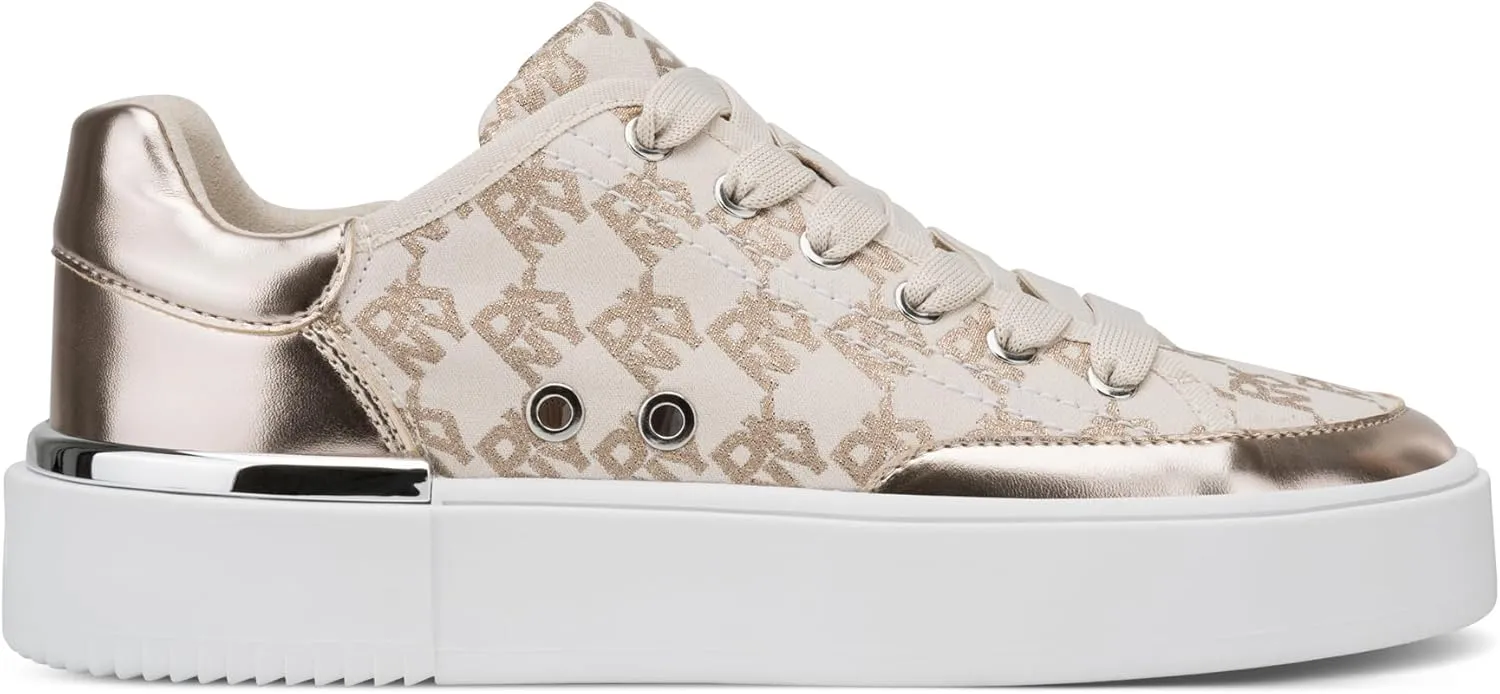 DKNY Women's Bradley Logo Platform Lace Up Sneaker