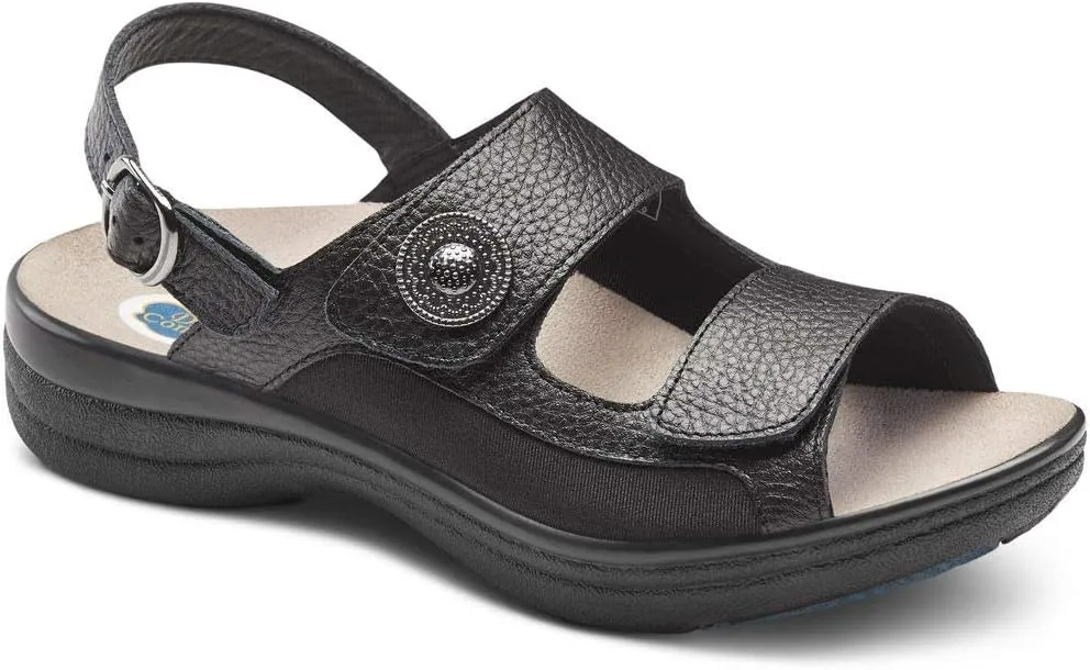 Dr. Comfort Women's Lana Arch Support Sandals-Non Slip Adjustable Strap Sandals for Women, Black