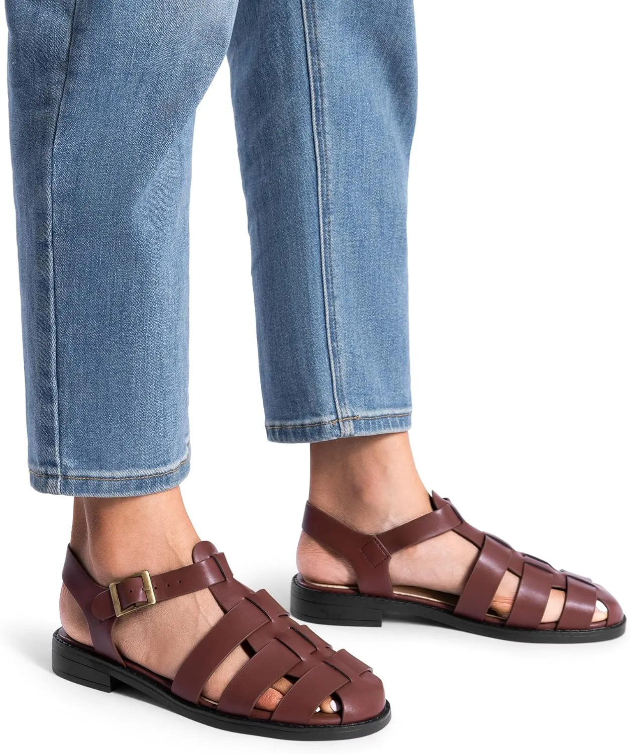 DREAM PAIRS Womens Fisherman Gladiator Braided Flat Sandal Cute Woven Strappy Closed Toe Shoes for Summer