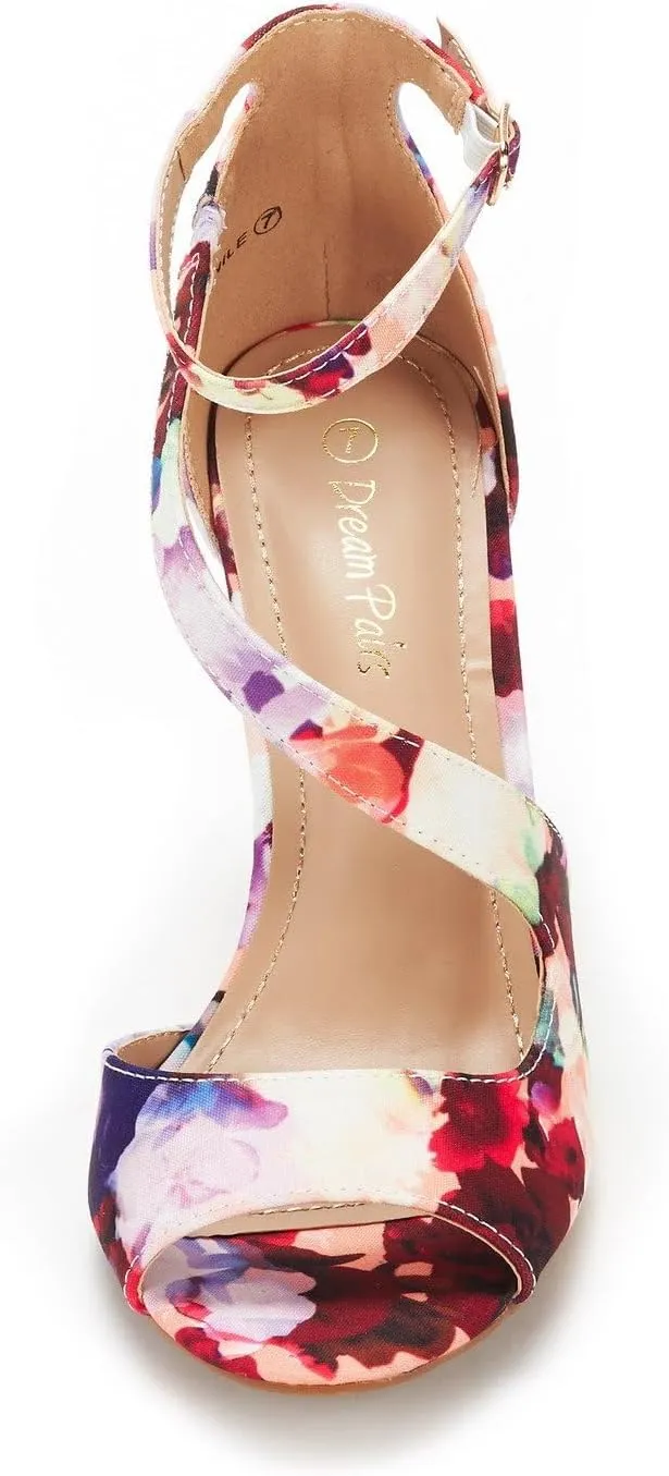 DREAM PAIRS Women's NILE Fashion Stilettos Open Toe Pump Heel Sandals