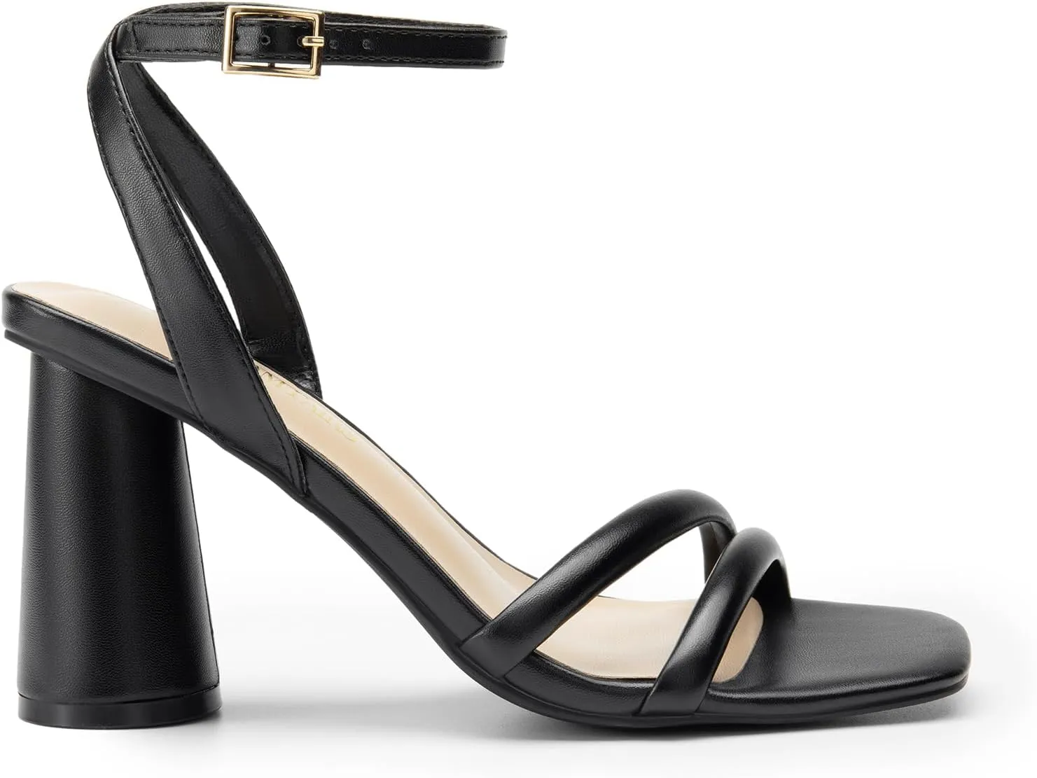 DREAM PAIRS Women's Strappy Round Heels Open Square Toe Ankle Strap Party Sandals Dress Shoes