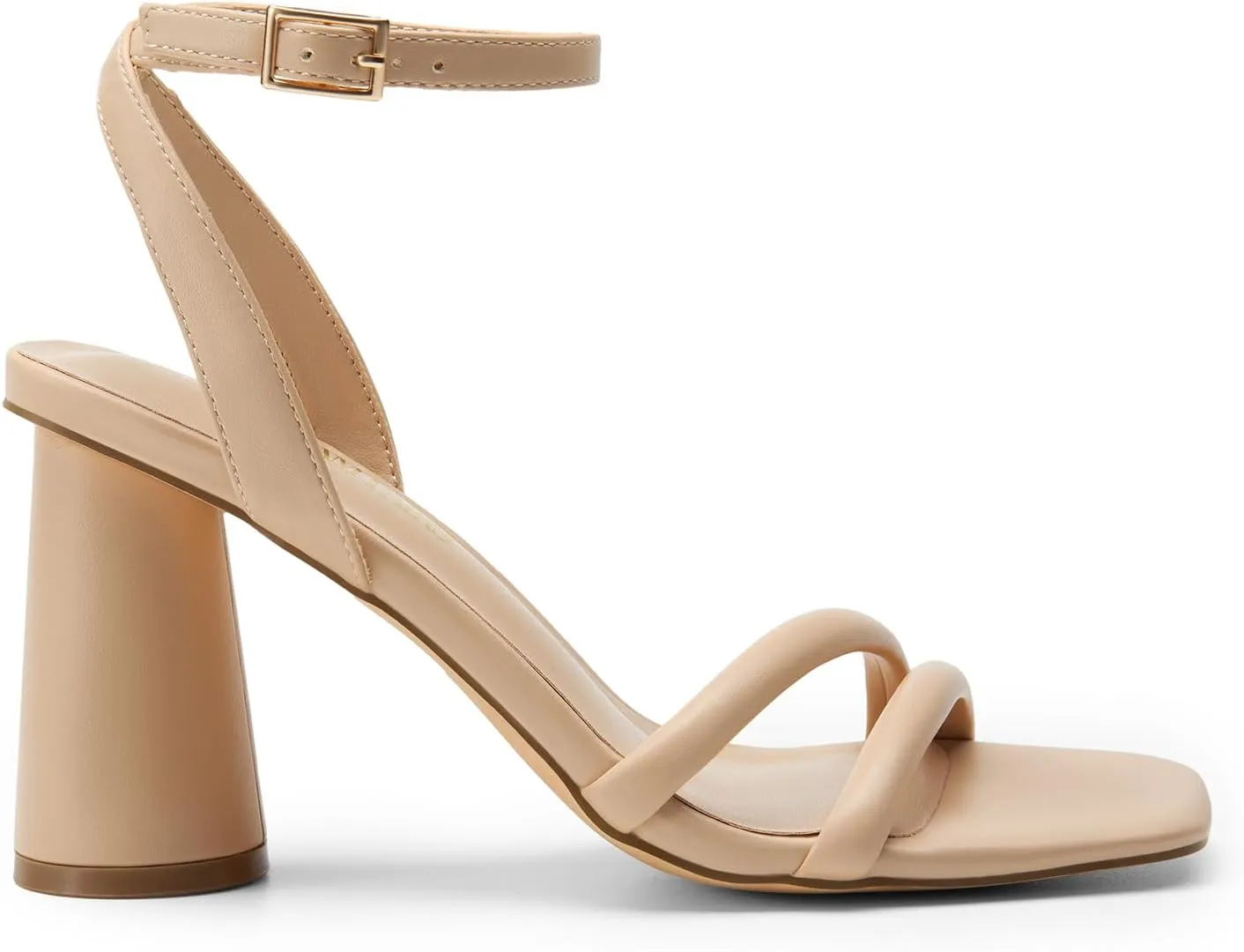 DREAM PAIRS Women's Strappy Round Heels Open Square Toe Ankle Strap Party Sandals Dress Shoes