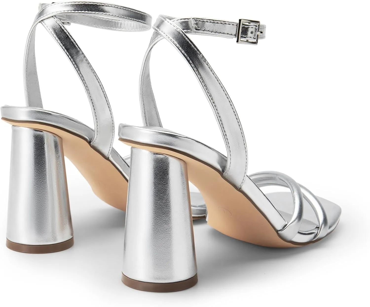 DREAM PAIRS Women's Strappy Round Heels Open Square Toe Ankle Strap Party Sandals Dress Shoes