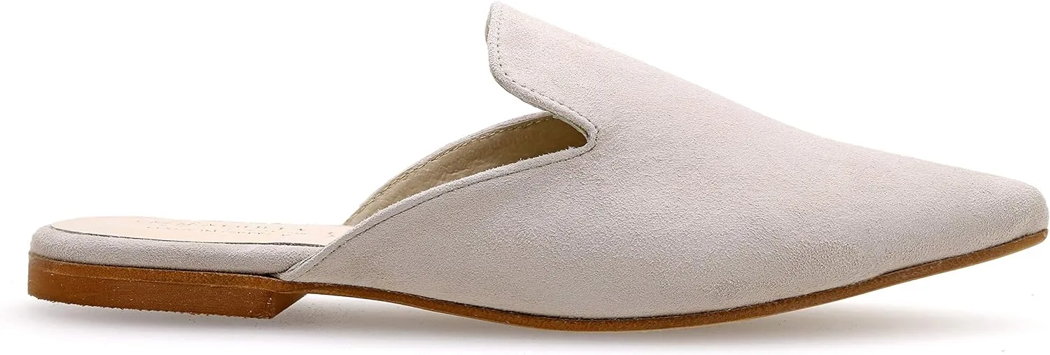 Emmanuela Leather Pointy Mules, Quality Flat Slide on Loafers, Comfortable Slip on Summer Shoes for Women, Leather Slider Moccasins in Leopard, Beige, Black Slip on Moroccan Style