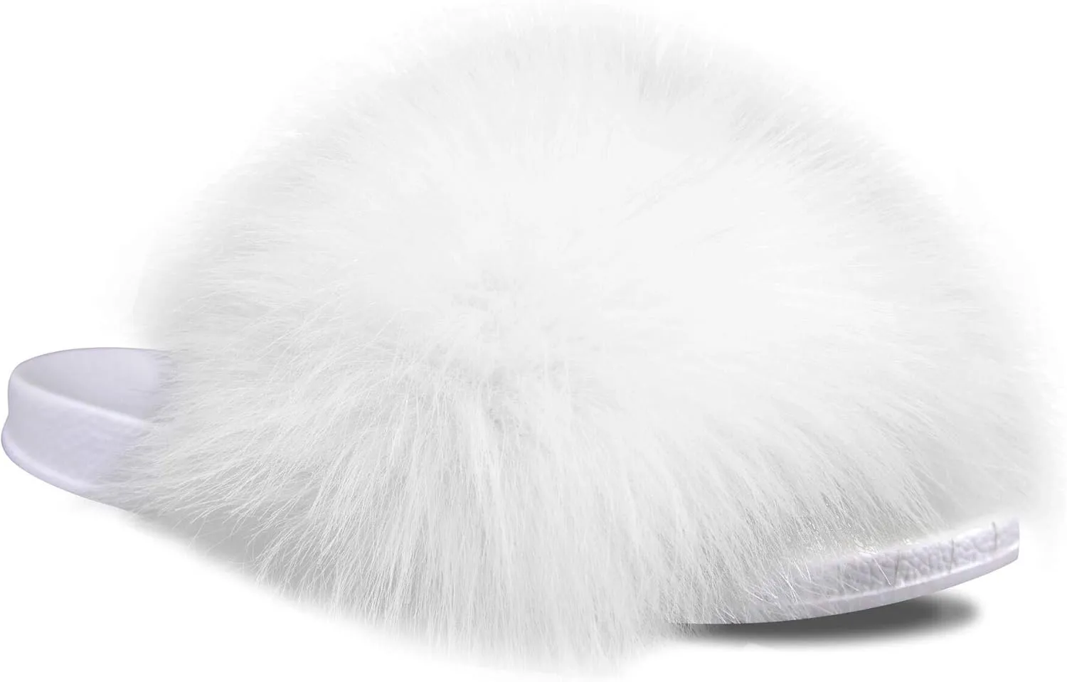 Faux Fur Slides for Women, Fuzzy Slippers Fluffy Sandals Furry House Shoes Indoor Outdoor