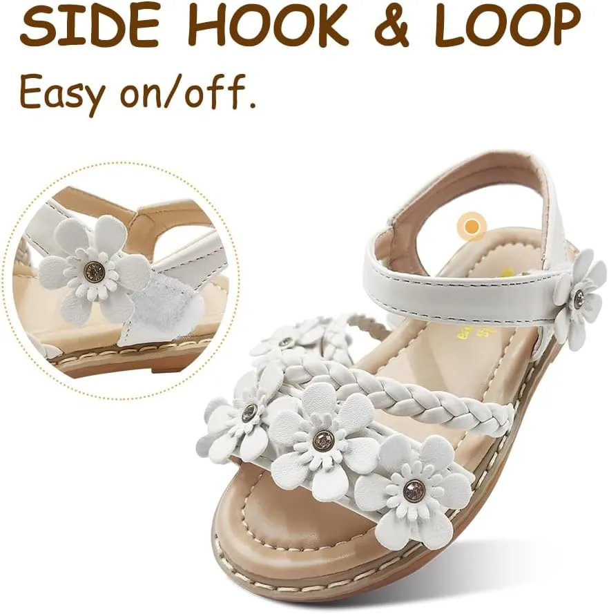 Girls Sandals Open Toe Summer Shoes Dress Sandals for Girls（Little kid/Big kid）