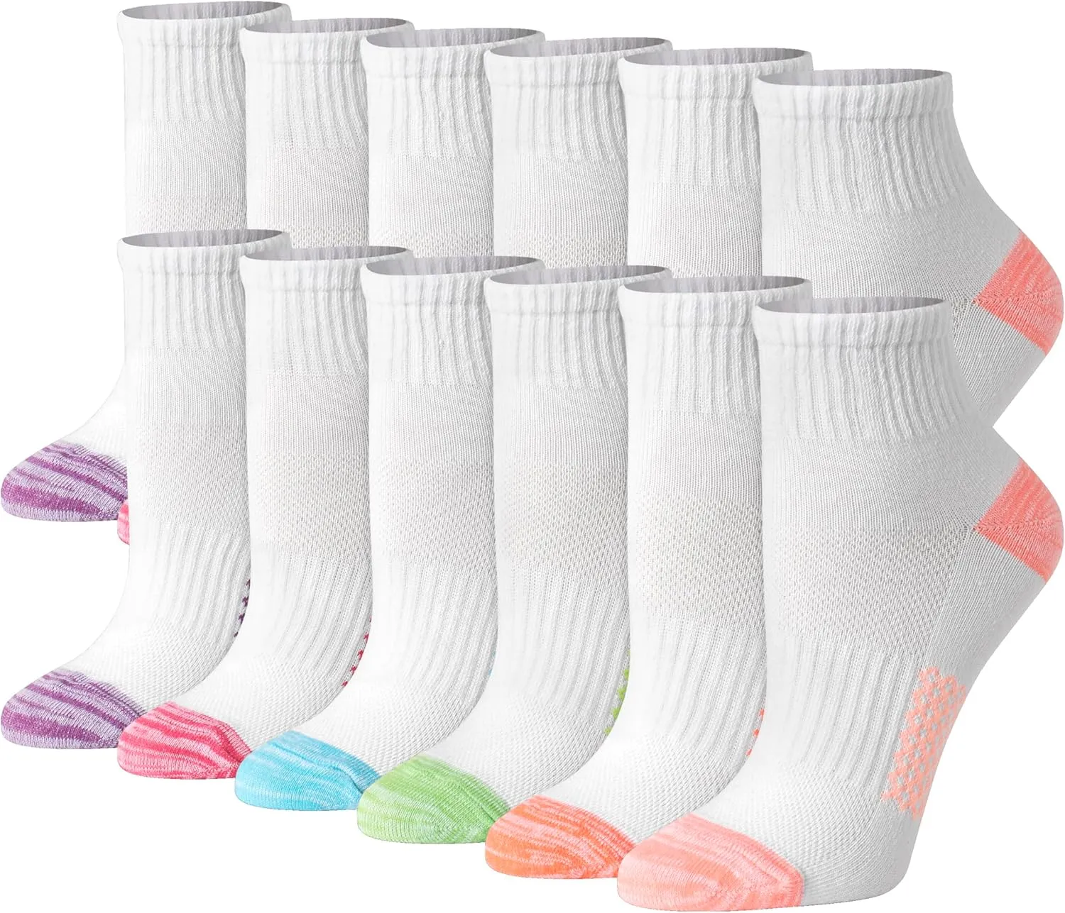 Hanes Women's 6-Pair Lightweight Breathable Ventilation Ankle Socks