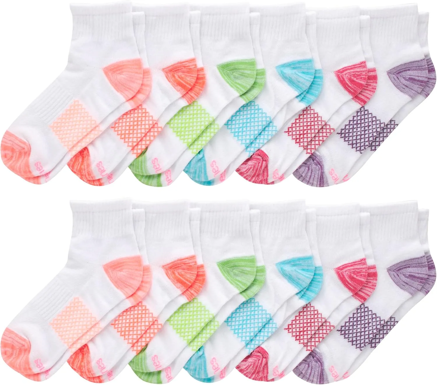 Hanes Women's 6-Pair Lightweight Breathable Ventilation Ankle Socks