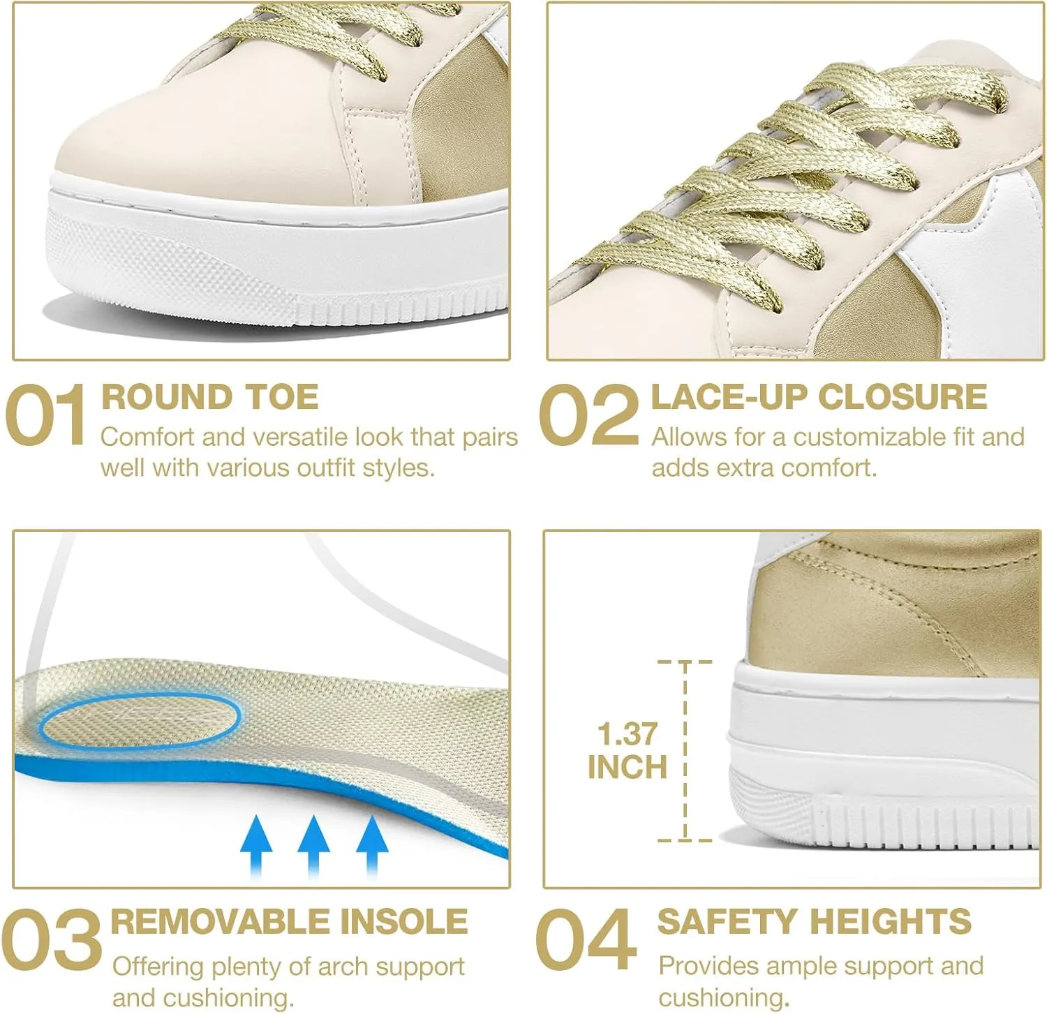 HEEZ Womens Platform Sneakers Fashion Star Tennis Shoes Lace Up Glitter Comfortable Walking Shoes
