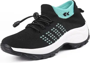 HINDOLA Women's Orthopedic Sock Sneakers Breathable Mesh Nursing Work Comfortable Casual Air Cushion Athletic Running Jogging Shoes