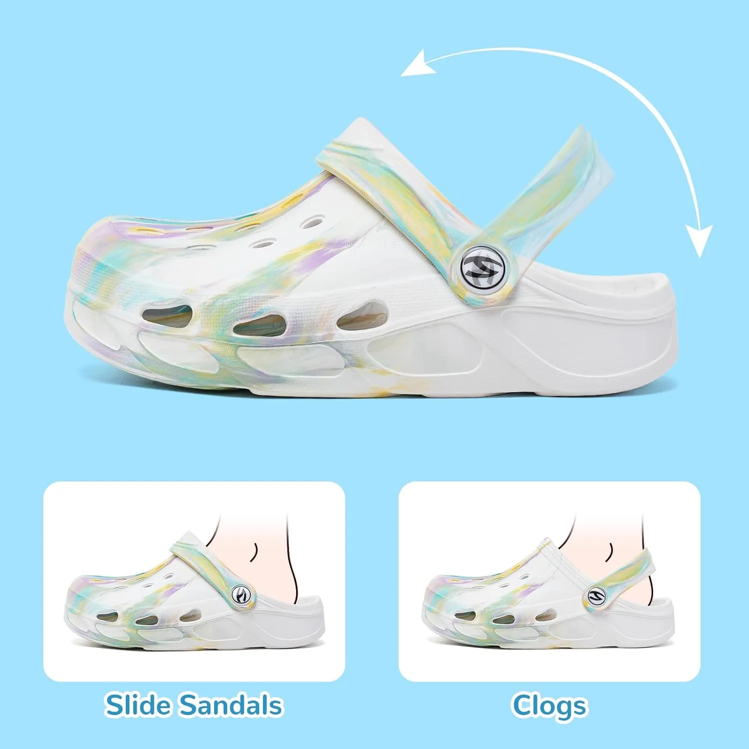 HOBIBEAR Boys Girls Classic Clogs Slip on Garden Shoes Cute Summer Sandals Water Shoes(Toddler/Little Kid)