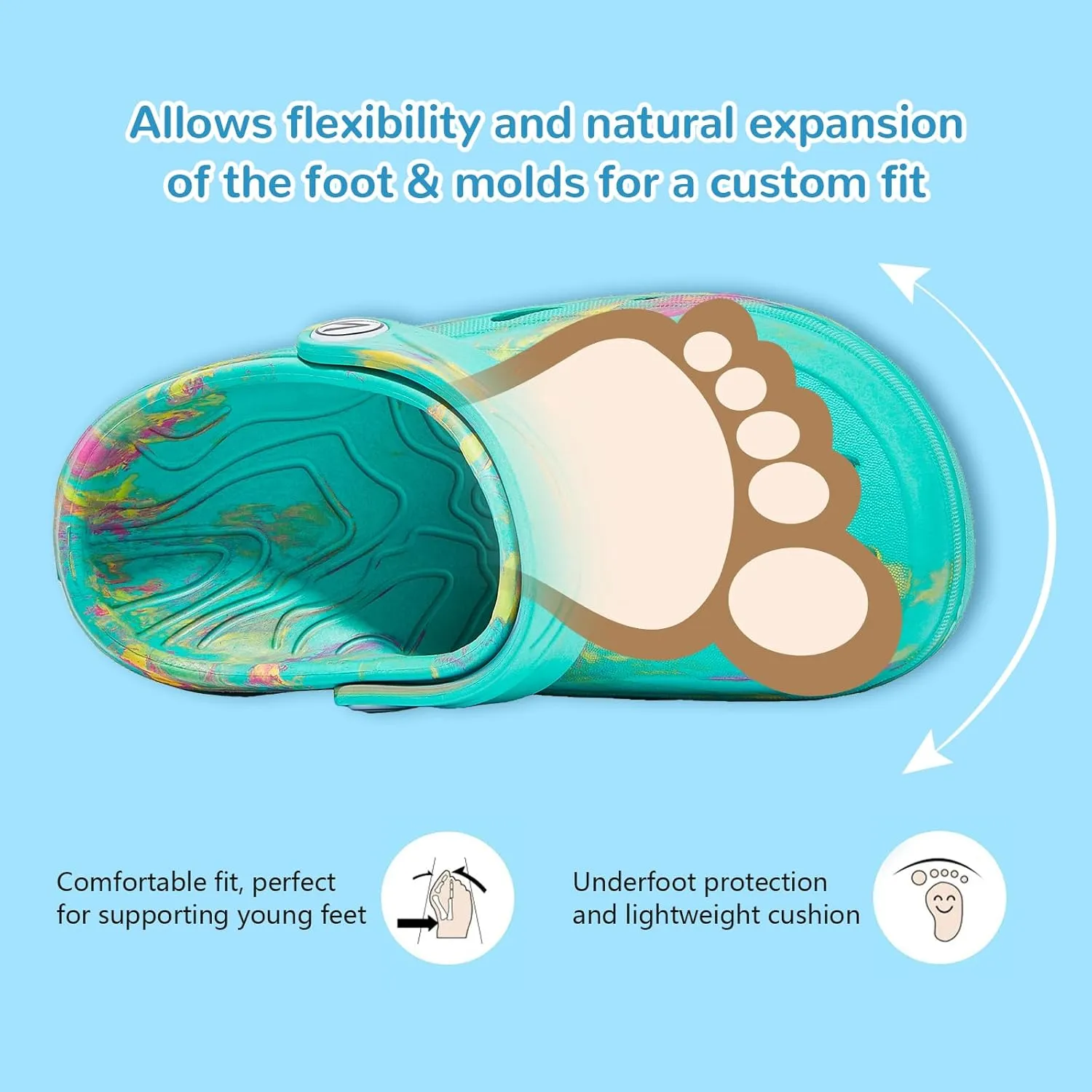 HOBIBEAR Boys Girls Classic Clogs Slip on Garden Shoes Cute Summer Sandals Water Shoes(Toddler/Little Kid)