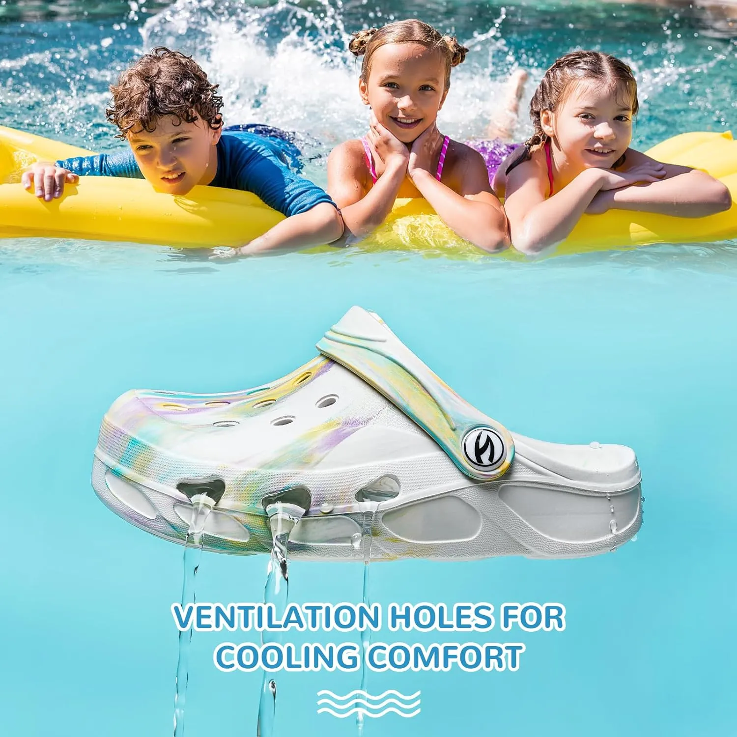 HOBIBEAR Boys Girls Classic Clogs Slip on Garden Shoes Cute Summer Sandals Water Shoes(Toddler/Little Kid)