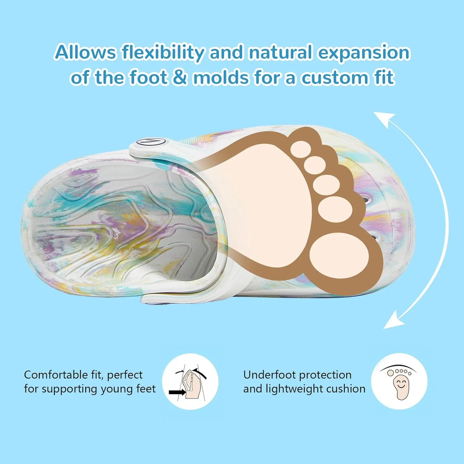 HOBIBEAR Boys Girls Classic Clogs Slip on Garden Shoes Cute Summer Sandals Water Shoes(Toddler/Little Kid)