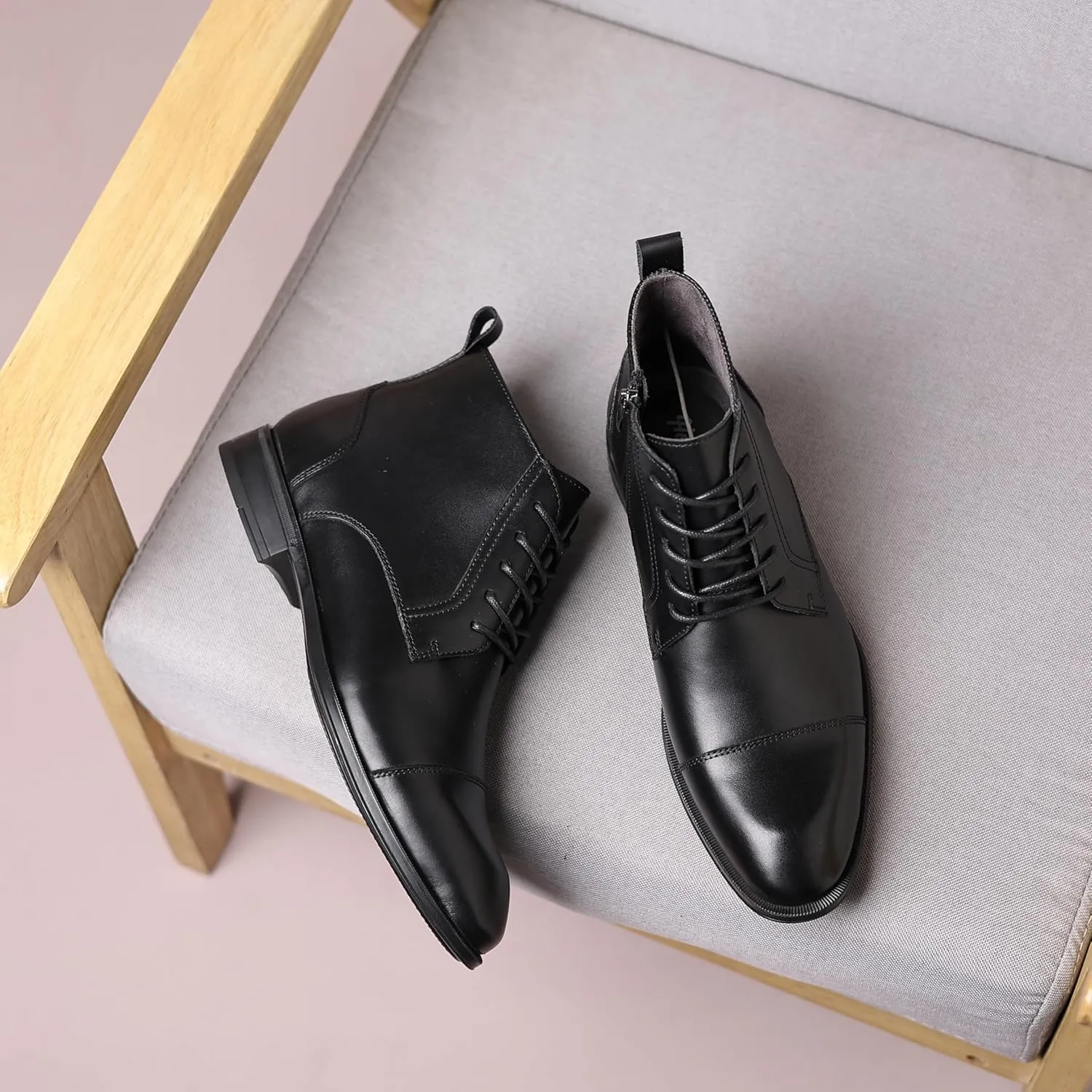 Holy dove Chelsea Boots Men – Genuine Leather,Chelsea Boots for Men with Side Zipper, Casual Slip-On Ankle Boots, Chukka & Oxford Style Dress Boots