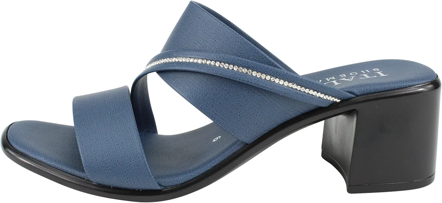 ITALIAN Shoemakers Coletty Dressy Comfortable Womens Low Block Heel Sandal Open Toe Supportive Arch Comfort