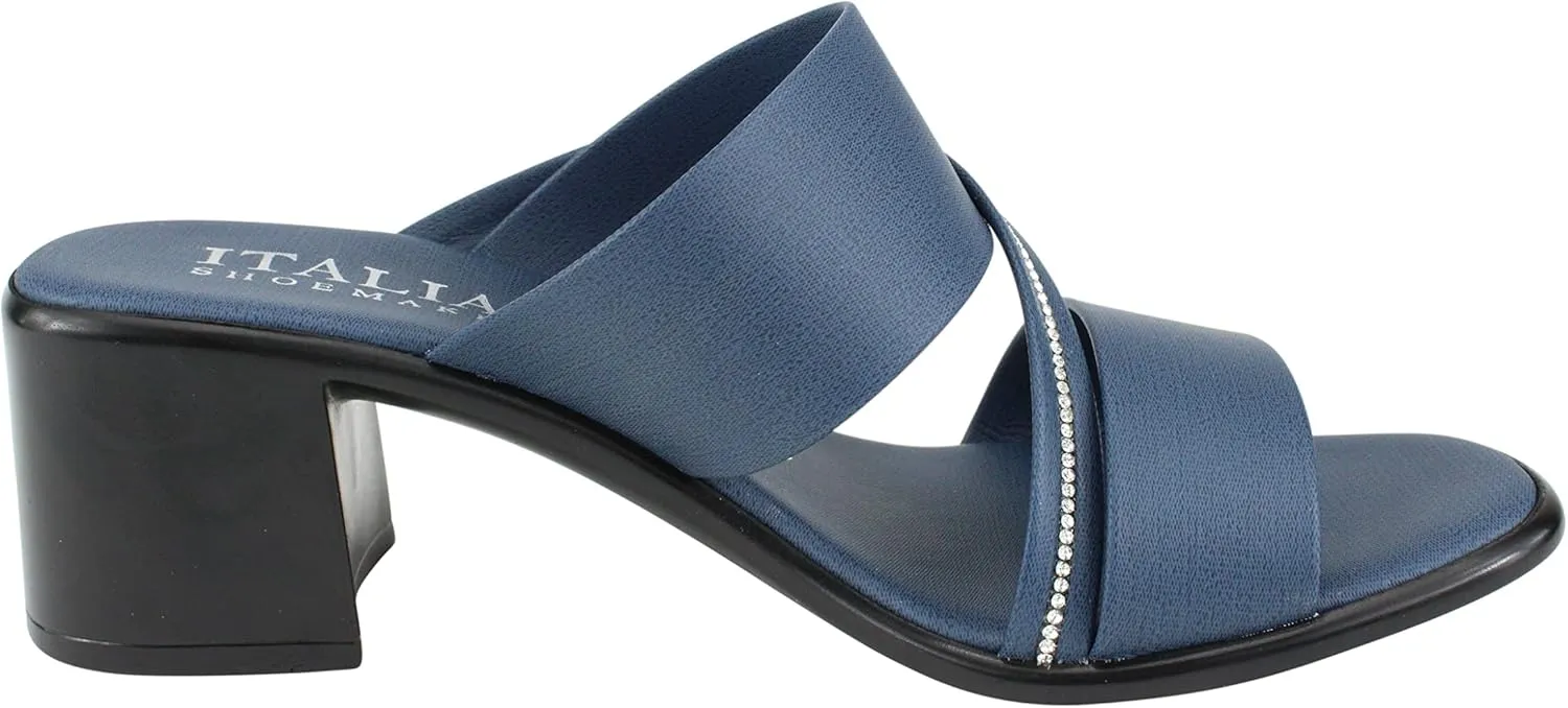 ITALIAN Shoemakers Coletty Dressy Comfortable Womens Low Block Heel Sandal Open Toe Supportive Arch Comfort