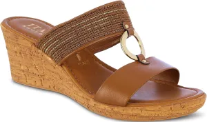 ITALIAN Shoemakers Womens Ligths Wedge Sandals 9 Brown
