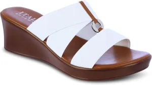 ITALIAN Shoemakers Womens Lucita Wedge Sandals 9 White