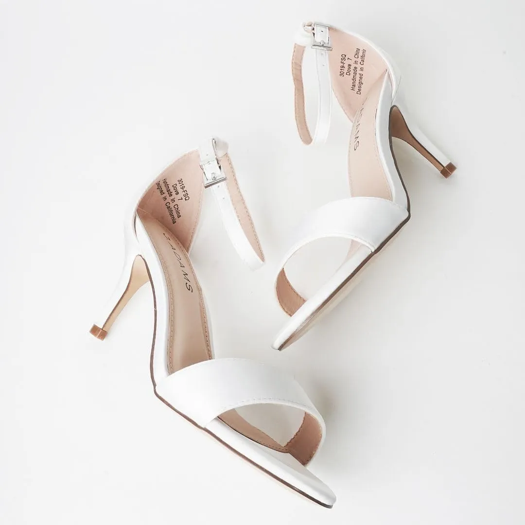 J. Adams Dove Ankle Strap Womens Stiletto For Women Sexy - Open Toe Strappy Heels, Wedding Shoes For Bride, Summer Heels and Bridal Shoes