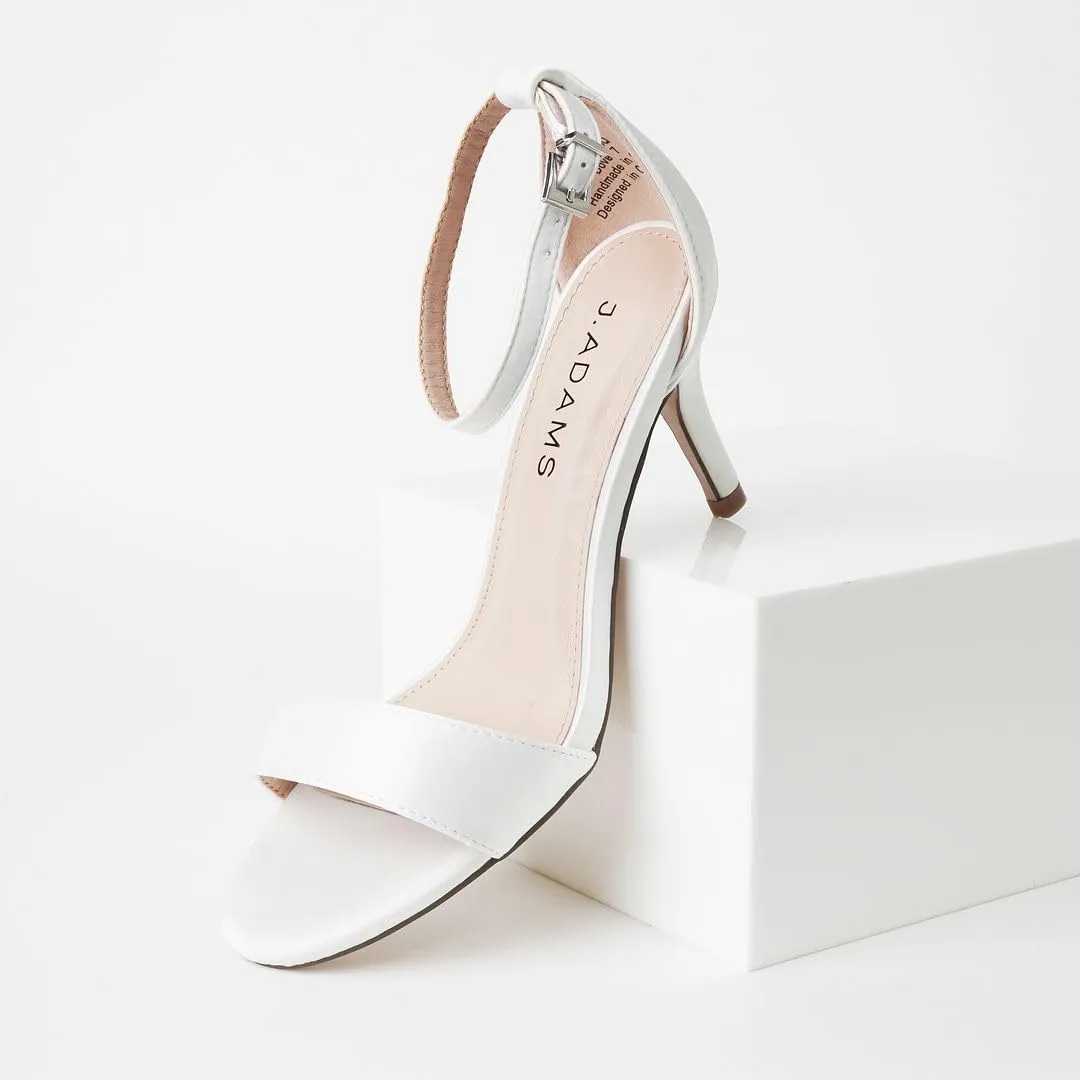 J. Adams Dove Ankle Strap Womens Stiletto For Women Sexy - Open Toe Strappy Heels, Wedding Shoes For Bride, Summer Heels and Bridal Shoes