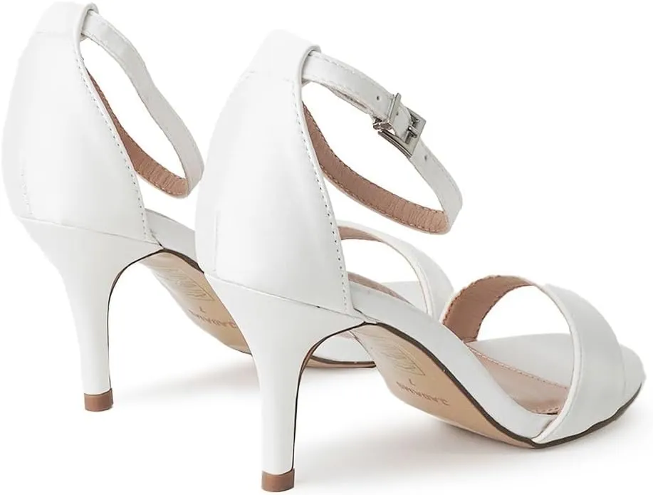 J. Adams Dove Ankle Strap Womens Stiletto For Women Sexy - Open Toe Strappy Heels, Wedding Shoes For Bride, Summer Heels and Bridal Shoes