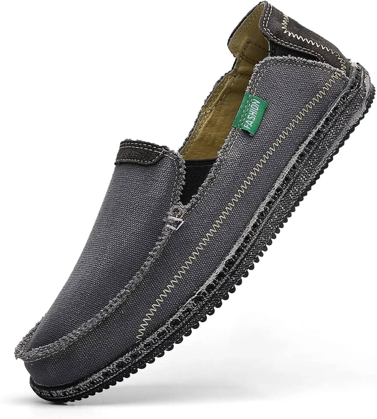 JAMONWU Men's Slip on Shoes Cloth Shoes Deck Shoes Canvas Leisure Vintage Casual Loafer Boat Shoes